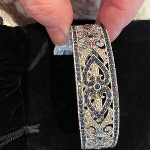 Gorgeous Heart Sapphire & Diamond Bracelet